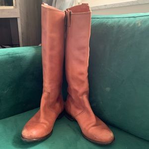 Chestnut Leather Knee High Madewell Boots Sz 8.5